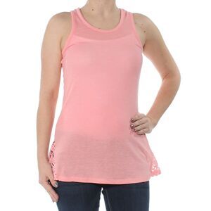 FRESHMAN FOREVER Womens Top Tunic Pink Cutout Sides Sleeveless Juniors S